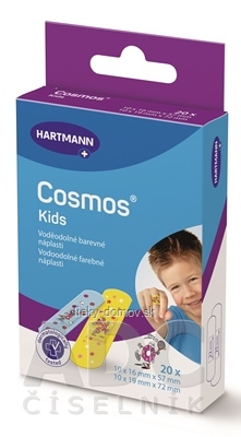 COSMOS Detská náplasť na rany, 2 veľkosti (1,9cmx7,2cm) (1,6cmx5,7cm) 1x20 ks