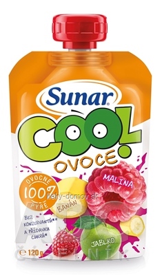 Sunar COOL ovocie Malina, Banán, Jablko (od ukonč. 12. mesiaca) 1x120 g