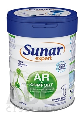 Sunar Expert AR+COMFORT 1 dojčenská výživa (od narodenia) (inov. 2023) 1x700 g