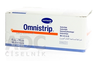 OMNISTRIP hypoalergénne prúžky na stiahnutie rany (6x76 mm) 50x3 ks (150 ks)