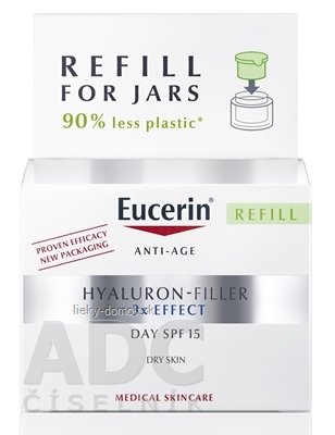 Eucerin HYALURON-FILLER+3xEFFECT Denný krém REFILL suchá pleť, Anti-Age, SPF15, náhradná náplň 1x50 ml