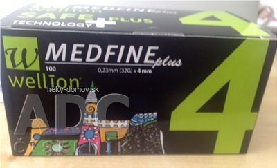 Wellion MEDFINE plus PENNEEDLES 4 mm, 32G ihla na aplikáciu inzulínu pomocou pera 1x100 ks