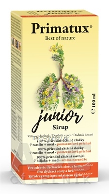 Primatux junior Sirup príchuť pomaranč 1x100 ml