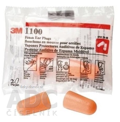 3M EAR Plugs 1100 Chránič sluchu penové 1x2 ks