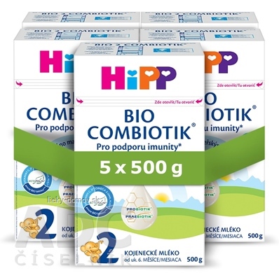 HiPP 2 BIO COMBIOTIK následná mliečna dojčenská výživa (od ukonč. 6. mesiaca) 5x500 g