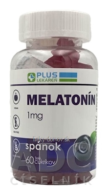 PLUS LEKÁREŇ Melatonín 1 mg želé cukríky, čučoriedková príchuť 1x60 ks