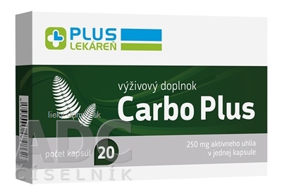 PLUS LEKÁREŇ Carbo Plus cps (aktívne uhlie 250 mg) 1x20 ks