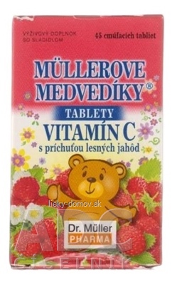 MÜLLEROVE medvedíky - VITAMÍN C tbl s príchuťou lesných jahôd 1x45 ks