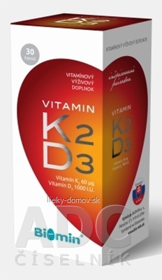 Biomin VITAMIN K2 + D3 1000 I.U. cps 1x30 ks