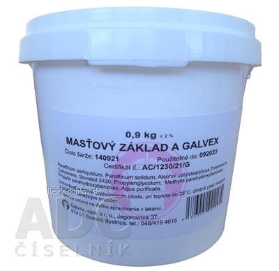 MASŤOVÝ ZÁKLAD A - GALVEX ung 1x900 g