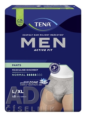 TENA Men Pants Normal Grey L/XL pánske inkontinenčné spodné prádlo, sivé 1x8 ks