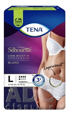 TENA Silhouette Normal Low Waist Blanc L dámske naťahovacie inkontinenčné nohavičky 1x5 ks