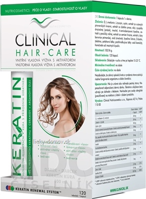 CLINICAL HAIR-CARE cps 120 ks + darček Keratín kúra 100 ml, 1x1 set