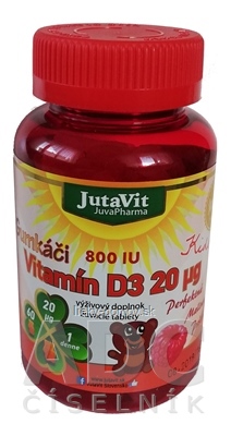 JutaVit Gumkáči Vitamín D3 20 µg Kids tbl (gumené medvedíky) 1x60 ks