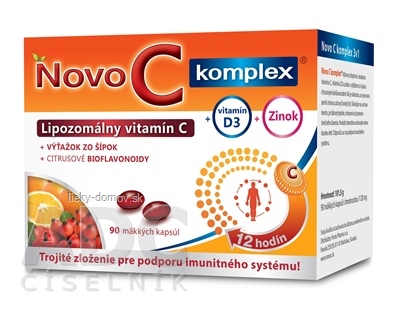 NOVO C KOMPLEX Lipozomálny vitamín C + vitamín D3 + zinok, kapsuly 1x90 ks