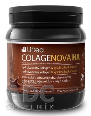 LIFTEA COLAGENOVA HA prášok na prípravu nápoja, čokoládová príchuť 1x420 g