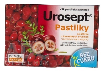 Dr. Müller UROSEPT Pastilky bez cukru pas (so šťavou z brusníc) 1x24 ks