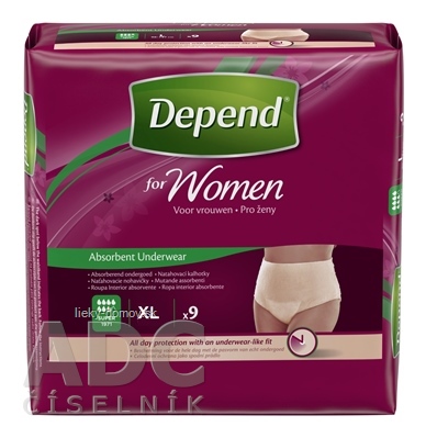 DEPEND SUPER XL pre ženy naťahovacie nohavičky 1x9 ks