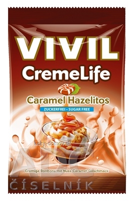VIVIL BONBONS CREME LIFE CLASSIC drops s orieškovo-karamelovou príchuťou, bez cukru 1x110 g