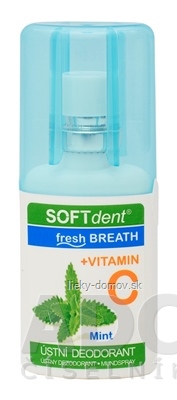SOFTdent Fresh Breath + vitamín C Mint ústny dezodorant, mäta 1x20 ml