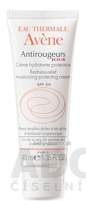 AVENE ANTIROUGEURS JOUR CREME SPF20 denný krém proti sčervenaniu 1x40 ml