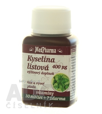 MedPharma KYSELINA LISTOVÁ 400 mcg tbl 30+7 zadarmo (37 ks)