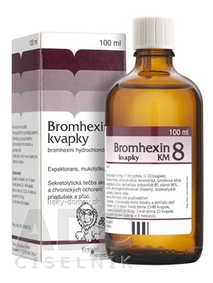 BROMHEXIN 8-KVAPKY KM sol por (liek.skl.hnedá) 1x100 ml