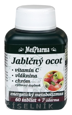 MedPharma JABLČNÝ OCOT, VIT C, VLÁKNINA, CHRÓM tbl 60+7 zadarmo (67 ks)