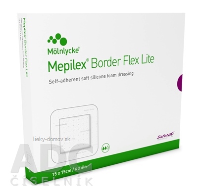 Mepilex Border Flex Lite 15x15 cm samolepivé krytie na rany, silikónové 1x5 ks