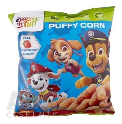 Sweet n Fun Paw Patrol BIO PUFFY CORN chrumky jahodové 1x50 g