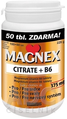 Vitabalans MAGNEX CITRATE + B6 tbl 100+50 zdarma (150 ks)