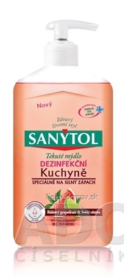 SANYTOL Tekuté mydlo Kuchyňa dezinfekčné, Ružový grepfruit a citrón, 1x250 ml