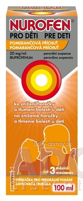 NUROFEN pre deti Pomaranč sus por (fľ.PET hnedá) 1x100 ml