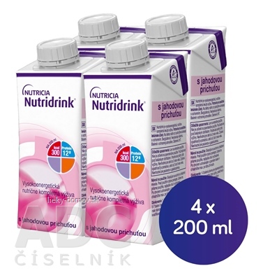 Nutridrink s jahodovou príchuťou (krabička) 4x200 ml