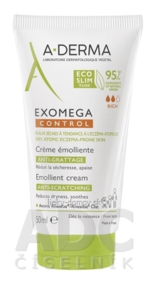 A-DERMA EXOMEGA CONTROL Emolienčný KRÉM (inov.2022, eco tube) 1x50 ml