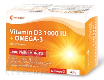 Noventis Vitamín D3 1000 IU + Omega-3 cps 1x60 ks