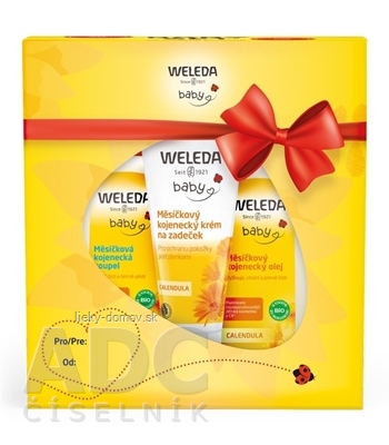 WELEDA NECHTÍKOVÝ dojčenský SET (kúpeľ 200 ml + olej 200 ml + krém 75 ml) 1x1 set