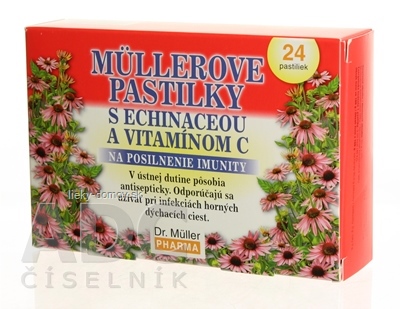 MÜLLEROVE PASTILKY S ECHINACEOU A VIT. C (imunita) 1x24 ks