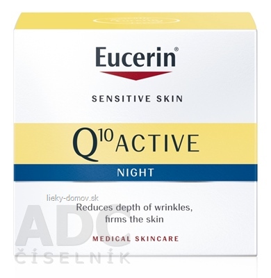 Eucerin Q10 ACTIVE nočný krém proti vráskam regeneračný na citlivú pokožku 1x50 ml