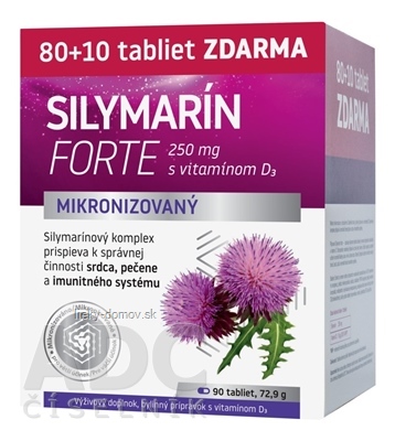 NaturProdukt Silymarin forte 4 tbl pečeň + imunitný systém (80+10 zadarmo) (90 ks)