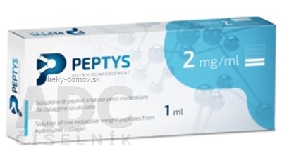 PEPTYS 2 roztok peptidov PEP-21 z kolagénu 2 mg/ml injekcia predplnená, nízkomolekulárne peptidy (LWP) 1x1 ml