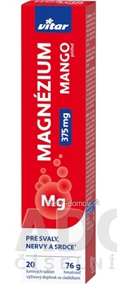 VITAR MAGNÉZIUM 375 mg tbl eff s príchuťou manga 1x20 ks