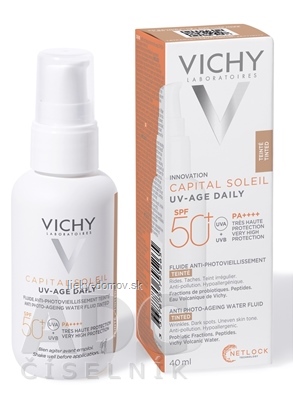 VICHY CAPITAL SOLEIL UV-AGE DAILY Tónovaný fluid tónovaný fluid proti fotostarnutiu pleti s ochranným faktorom SPF50+ 1x40 ml