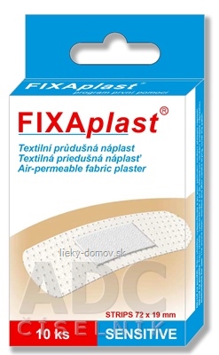 FIXAplast SENSITIVE náplasť strip textilná priedušná 72x19 mm, 1x10 ks