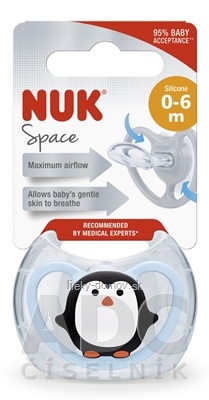 NUK Cumlík Space 0-6m BOX silikónový, 1x1 ks