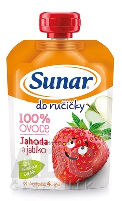 Sunar Do ručičky JAHODA a jablko 100 % ovocia (od ukonč. 4. mesiaca) 1x100 g