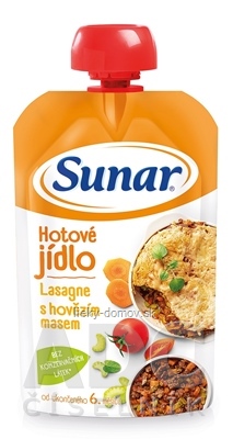 Sunar Hotové jedlo Lasagne s hovädzím mäsom (od ukonč. 6. mesiaca) 1x120 g