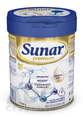 Sunar Premium 4 mliečna výživa (od ukonč. 24. mesiaca) 1x700 g