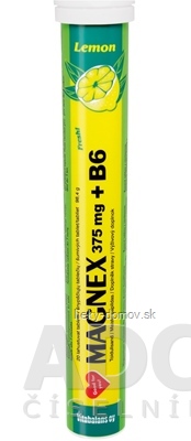 Vitabalans MAGNEX 375 mg + B6 effervescent tbl eff Lemon 1x20 ks