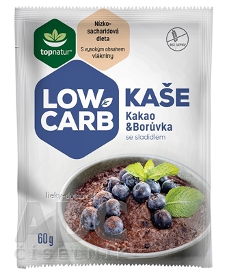 topnatur LOW CARB KAŠA Kakao Čučoriedka instantná zmes 1x60 g